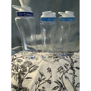 Cirkul set of 3 Clear Reusable Bottles 2 Light Blue 1 Dark Blue 22 oz Each